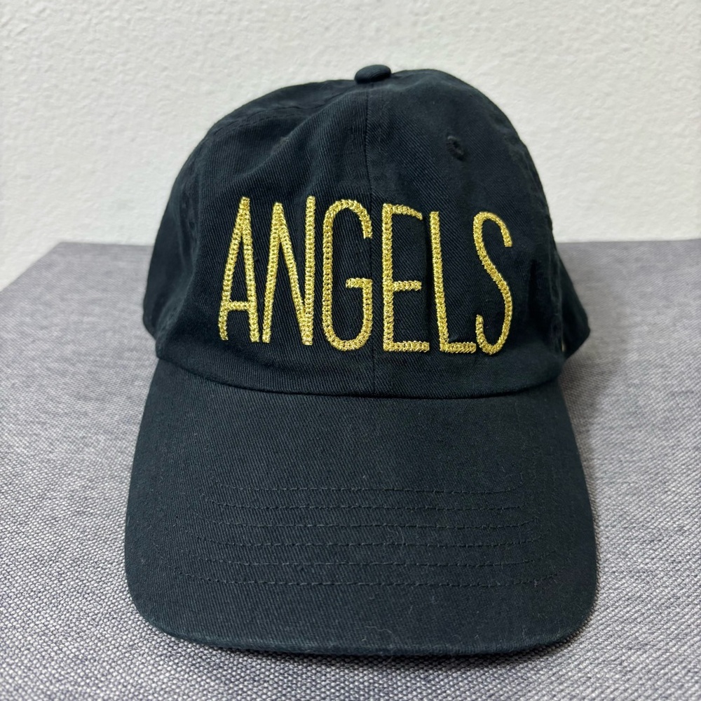’47 Brand Los Angeles Angels Black Cap Gold Script Embroidery Adjustable